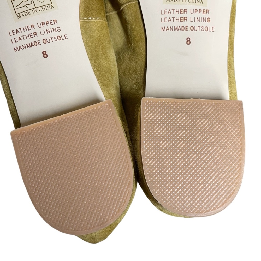Intentionally Blank NWOB Olive Green Mustard Suede Kemp Mary Jane Shoes 8 - Picture 11 of 11